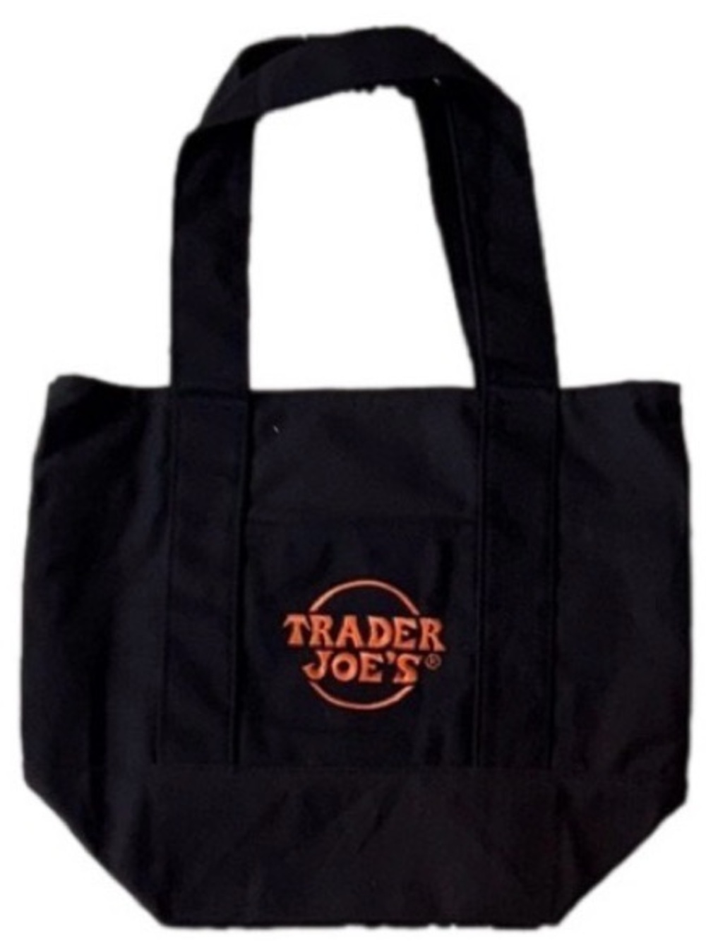 Trader Joe's Black Tote Bag with Orange Logo